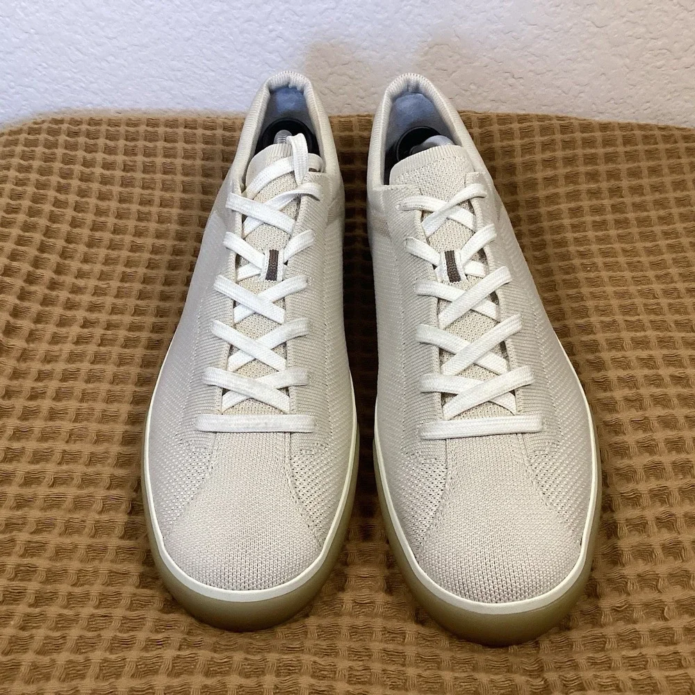 Rothy's Mens 11.5 Women's 13 The Lace Up Sneaker Bone Textile Low Casual Shoes